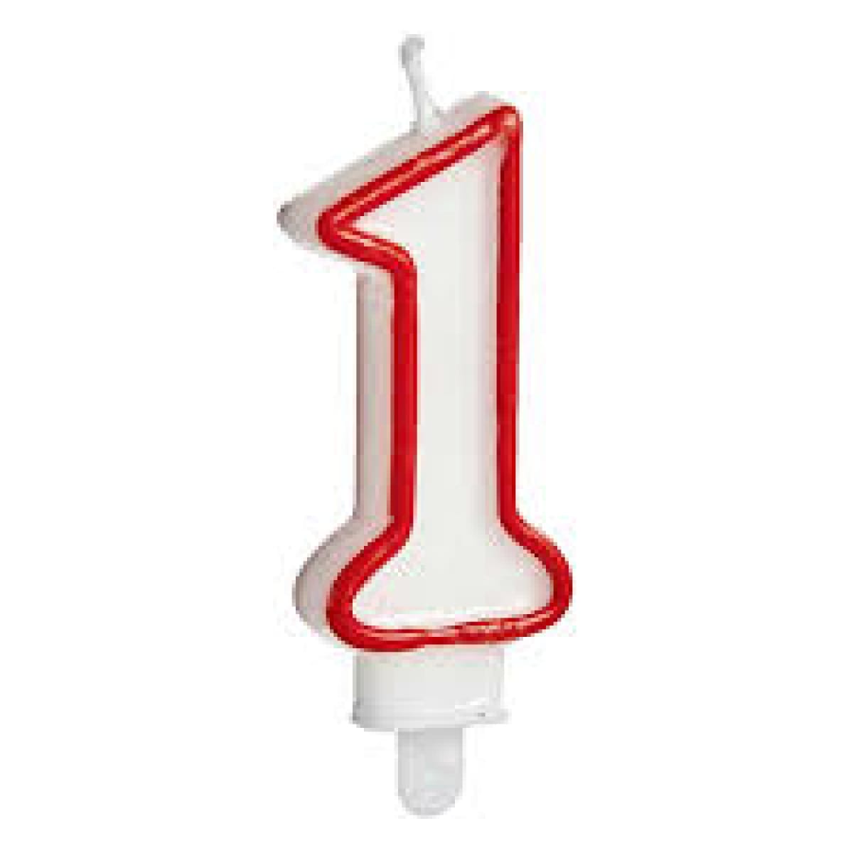 Lumanari numerice cifra 1 rosii - imagine 1