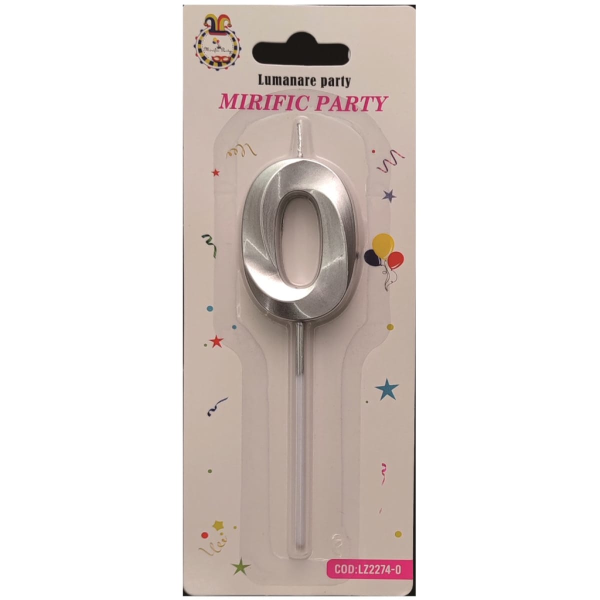 Lumanari numerice cifra 0 argintii - imagine 1