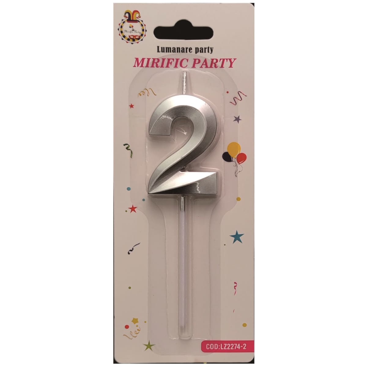 Lumanari numerice cifra 2 argintii - imagine 1