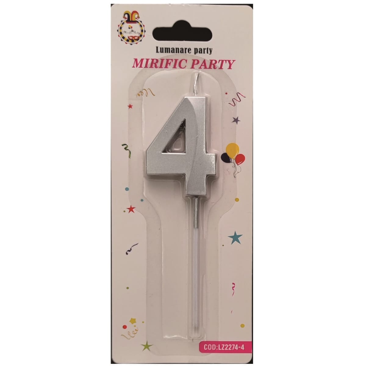 Lumanari numerice cifra 4 argintii - imagine 1