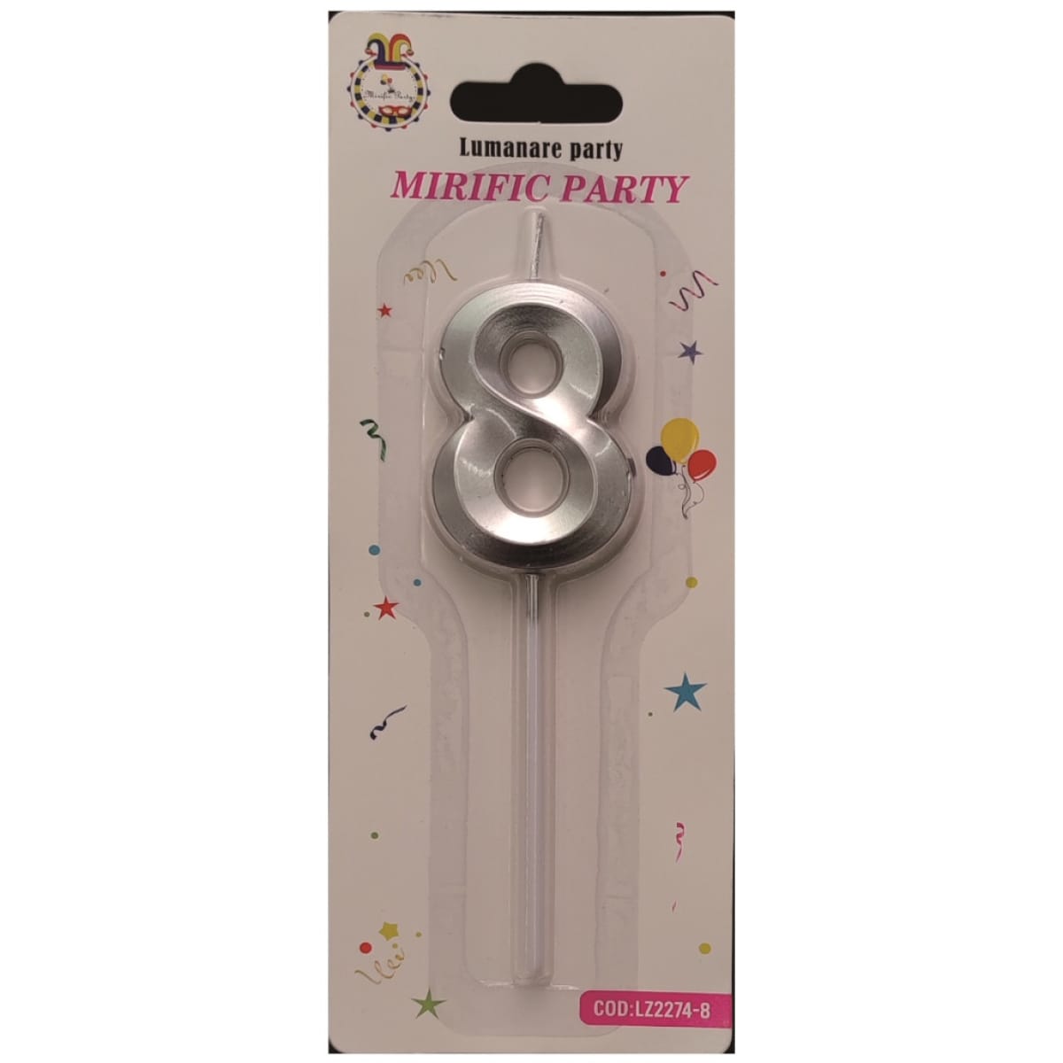 Lumanari numerice cifra 8 argintii - imagine 1