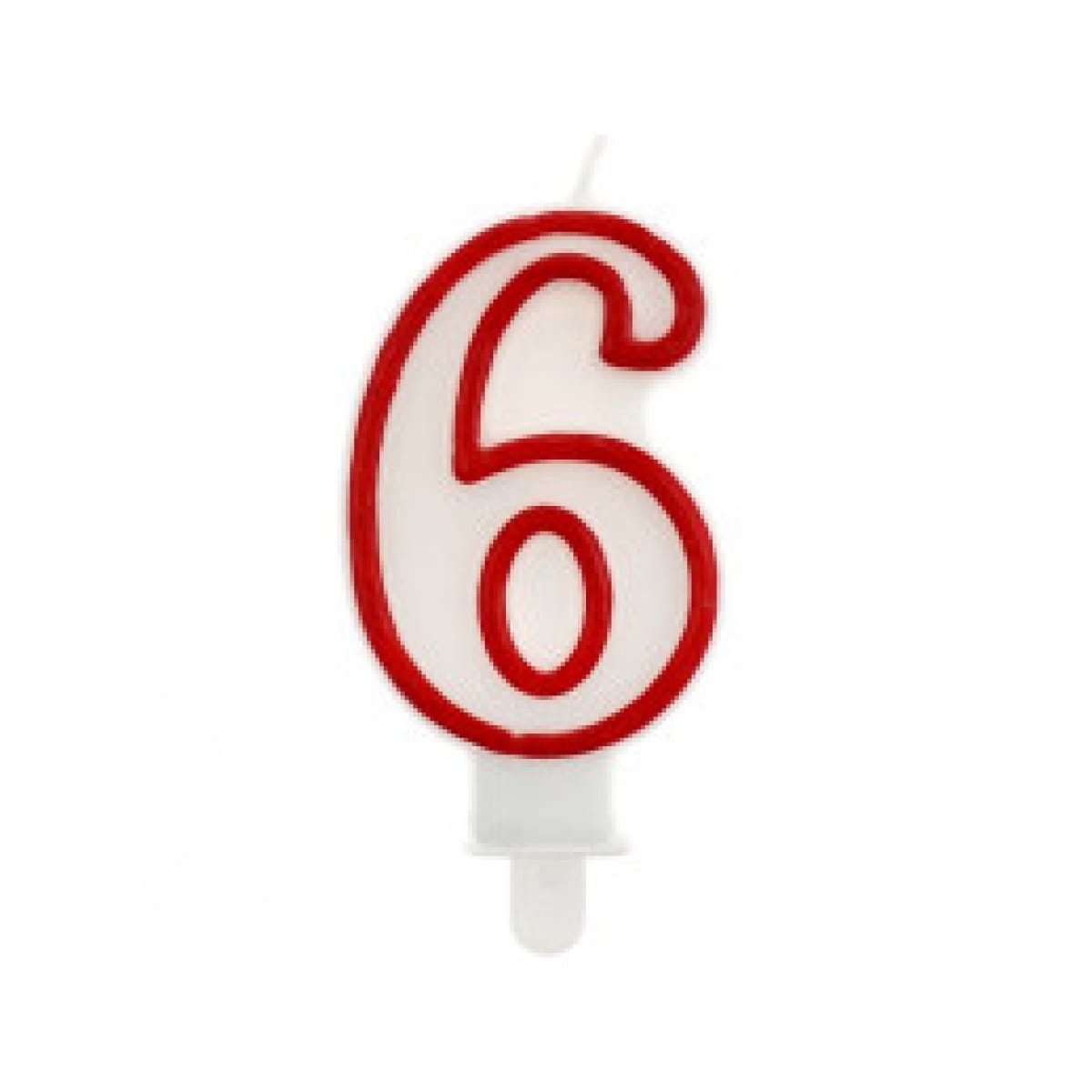 Lumanari numerice cifra 6 rosii - imagine 1