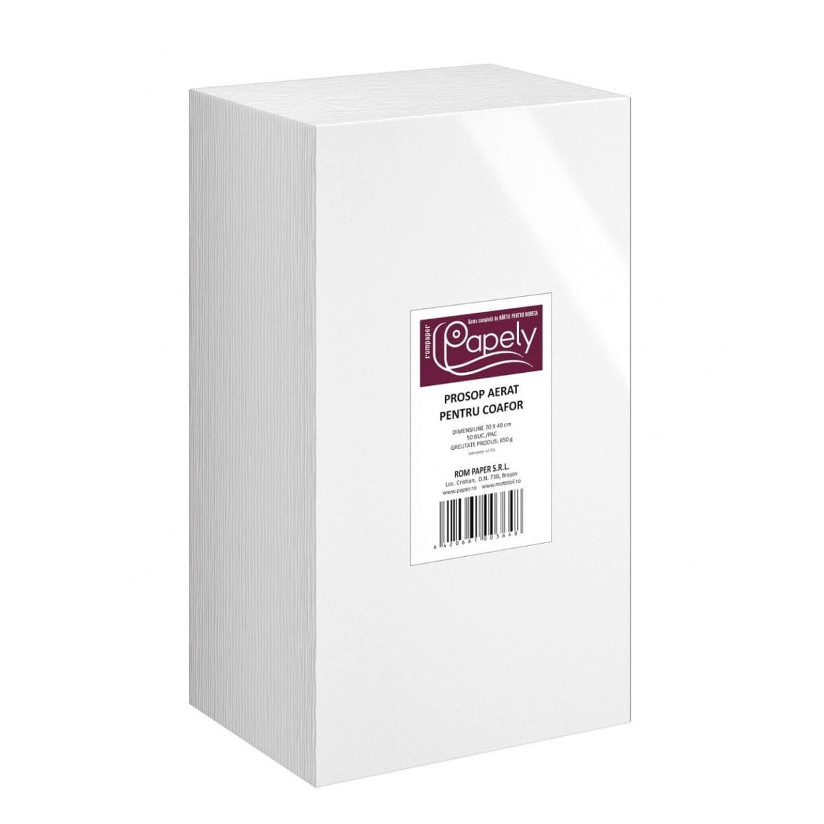 Rpp prosop aerat pentru coafor 70x40 50/set papely alb - imagine 1