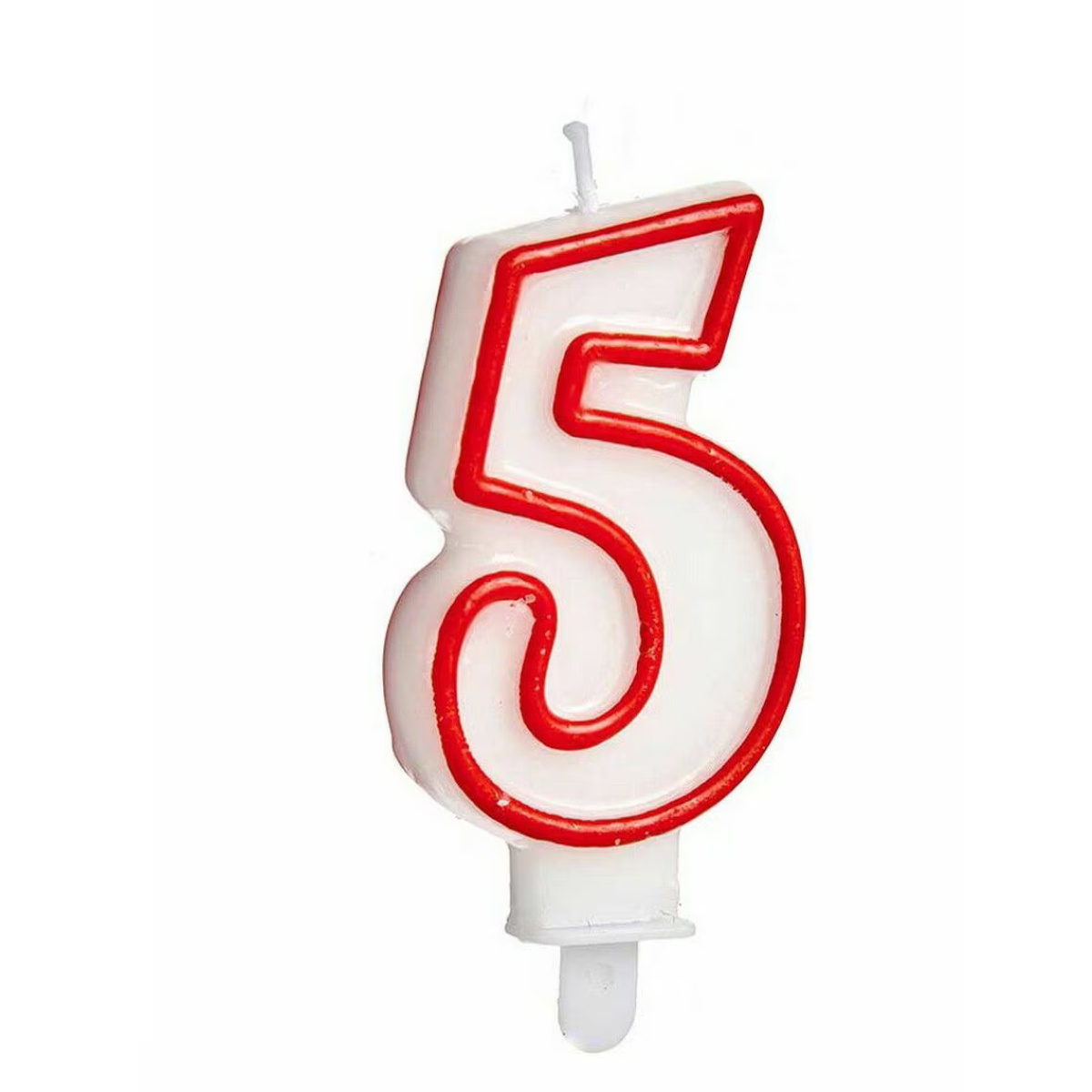 Lumanari numerice cifra 5 rosii - imagine 1