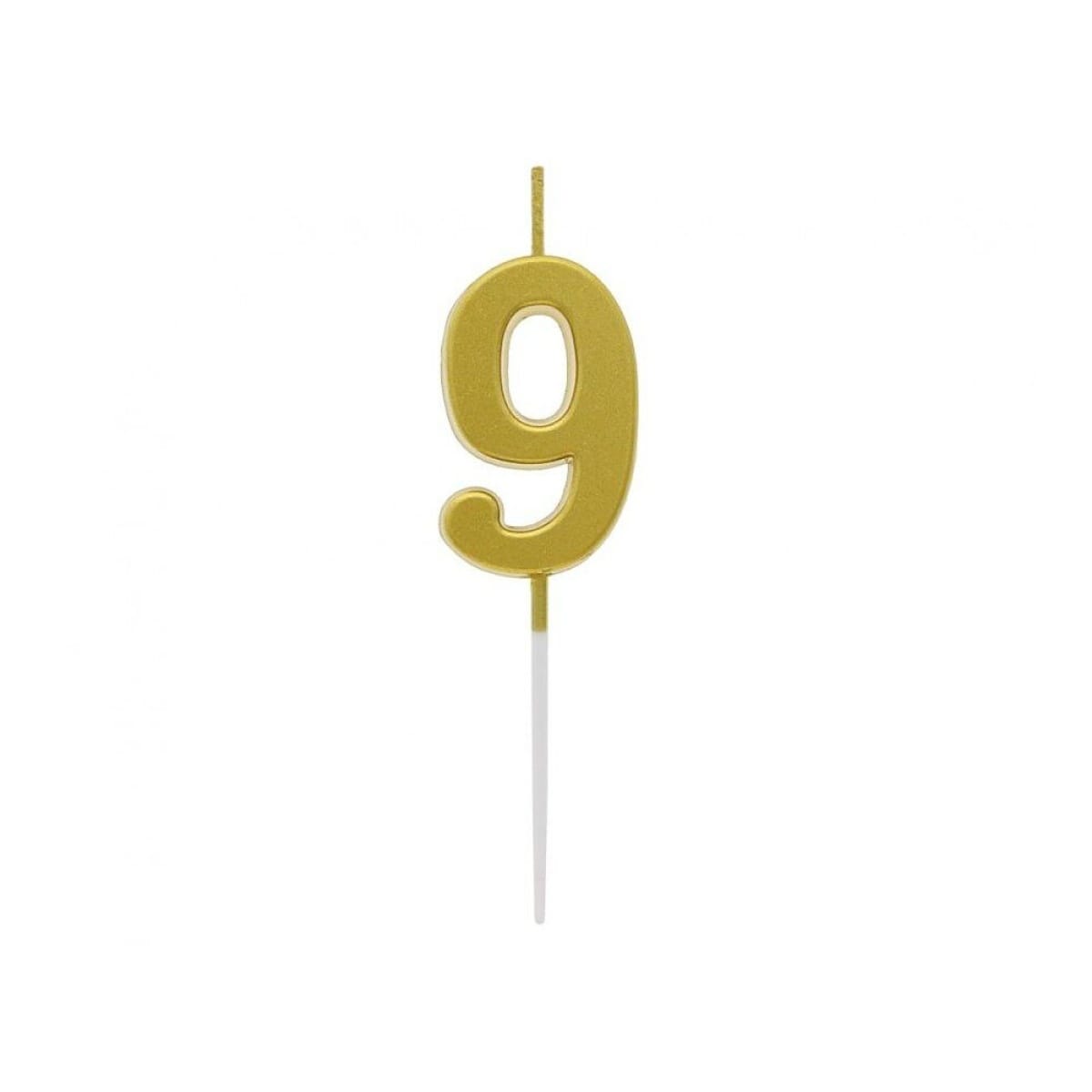 Lumanari numerice cifra 9 aurii - imagine 1