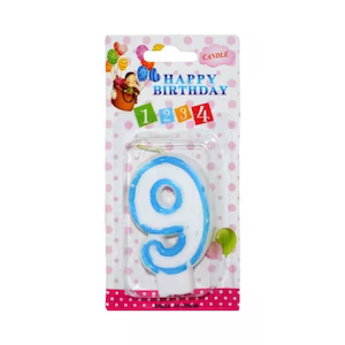 Lumanari numerice cifra 9 albastre - imagine 1