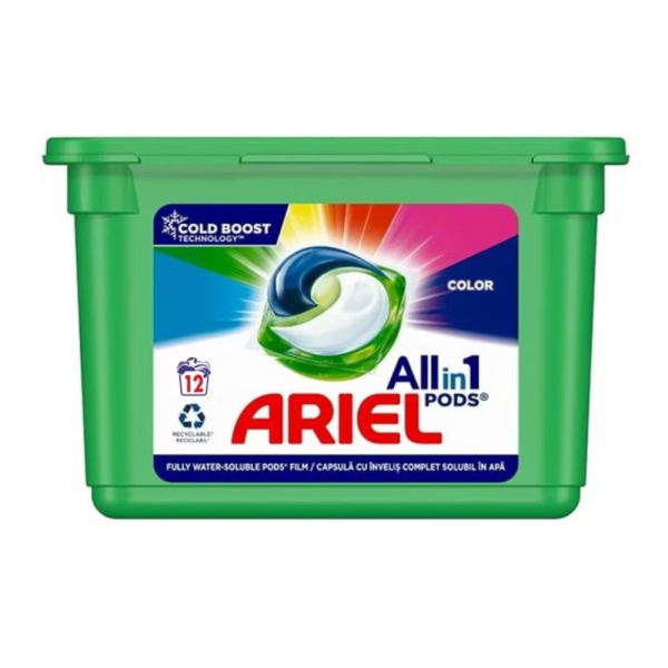Ariel gel pods caps 12x color