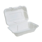 Caserola necompartimentata din trestie de zahar 50 buc set - Caserola Biodegradabila Trestie Zahar