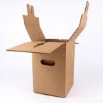 Cutii clasice de vin 4 sticle cu separator CO5 natur 230x230x340 50 buc set - Cutii Vin Cu Separator - imagine 2