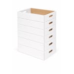 Tavite carton ondulat cu maner 100 buc set alb 325x215x160 mm - Tavite Carton Alb Cu Maner - imagine 2