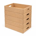 Tavite carton ondulat cu maner 100 buc set natur 325x215x160 mm - Tavite Carton Ondulat Cu Maner - imagine 3