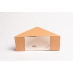 Triunghi carton 175x125x55 mm kraft cu fereastra pentru sandwich 100 buc/set - imagine 2