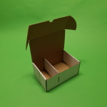Cutie burger cu separator de cartofi 100 buc/set alb 220x140x110 - imagine 2