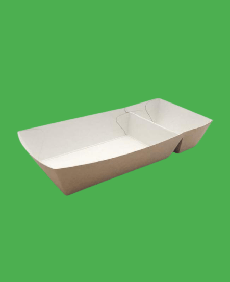 Barcute din carton bicompartimentate kraft 250 buc/set