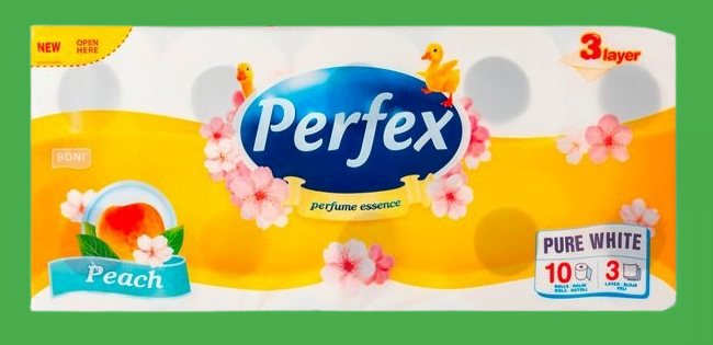 Hartie igienica Perfex 10 role/bax, 3 straturi alba peach