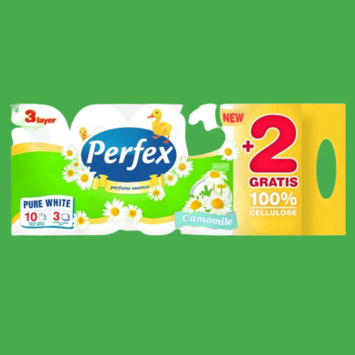 Hartie igienica Perfex 10 role/bax, 3 straturi alba musetel