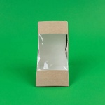 Triunghi carton 175x125x75 mm kraft cu fereastra pentru sandwich 100 buc/set - imagine 3